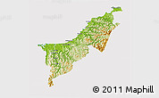 Physical 3D Map of Opotiki, cropped outside