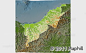 Physical 3D Map of Opotiki, darken