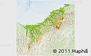Physical 3D Map of Opotiki, lighten