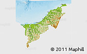 Physical 3D Map of Opotiki, single color outside
