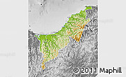 Physical Map of Opotiki, desaturated