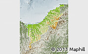 Physical Map of Opotiki, semi-desaturated
