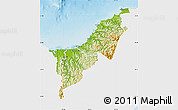 Physical Map of Opotiki, single color outside