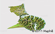 Satellite 3D Map of Christchurch, cropped outside