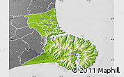 Physical Map of Christchurch, desaturated
