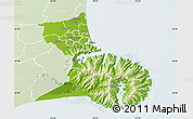 Physical Map of Christchurch, lighten