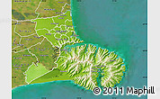 Physical Map of Christchurch, satellite outside