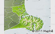 Physical Map of Christchurch, semi-desaturated