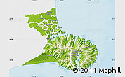 Physical Map of Christchurch, single color outside