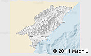 Classic Style 3D Map of Kaikoura, single color outside