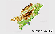 Physical 3D Map of Kaikoura, cropped outside