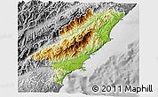 Physical 3D Map of Kaikoura, desaturated
