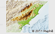 Physical 3D Map of Kaikoura, lighten