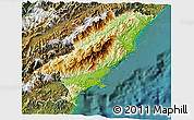 Physical 3D Map of Kaikoura, satellite outside