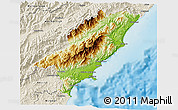 Physical 3D Map of Kaikoura, shaded relief outside