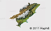 Satellite 3D Map of Kaikoura, cropped outside