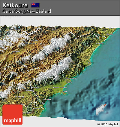 Satellite 3D Map of Kaikoura