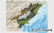 Satellite 3D Map of Kaikoura, shaded relief outside