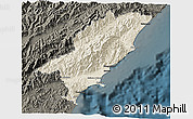 Shaded Relief 3D Map of Kaikoura, darken