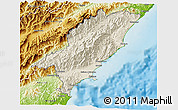 Shaded Relief 3D Map of Kaikoura, physical outside