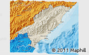 Shaded Relief 3D Map of Kaikoura, political outside
