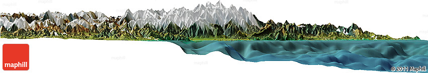 Satellite Horizon Map of Kaikoura