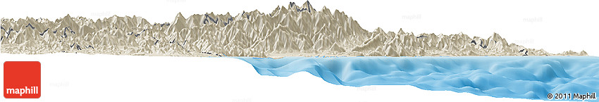 Shaded Relief Horizon Map of Kaikoura