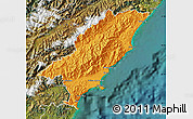 Political Map of Kaikoura, satellite outside