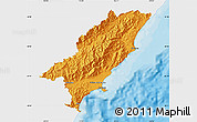 Political Map of Kaikoura, single color outside