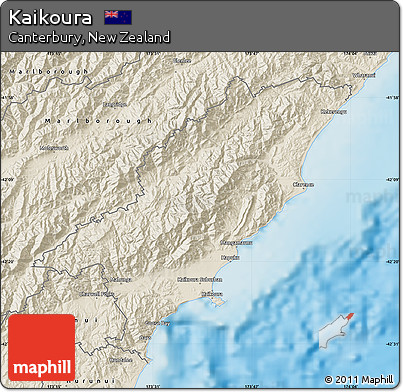 Shaded Relief Map of Kaikoura