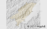 Shaded Relief Map of Kaikoura, lighten, desaturated