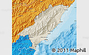 Shaded Relief Map of Kaikoura, political outside