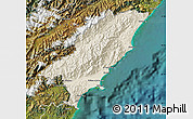 Shaded Relief Map of Kaikoura, satellite outside
