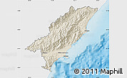 Shaded Relief Map of Kaikoura, single color outside