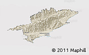 Shaded Relief Panoramic Map of Kaikoura, cropped outside