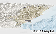Shaded Relief Panoramic Map of Kaikoura, lighten