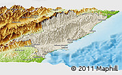 Shaded Relief Panoramic Map of Kaikoura, physical outside
