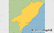 Savanna Style Simple Map of Kaikoura, single color outside