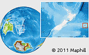 Physical Location Map of Chatham Islands, highlighted country, within the entire country