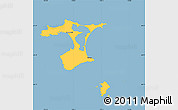 Savanna Style Simple Map of Waitangi, single color outside