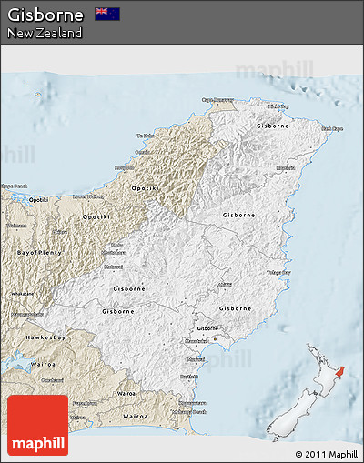 Classic Style 3D Map of Gisborne