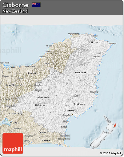 Classic Style 3D Map of Gisborne