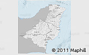 Gray 3D Map of Gisborne, single color outside