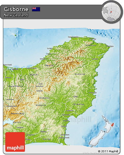 Physical 3D Map of Gisborne