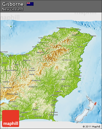 Physical 3D Map of Gisborne