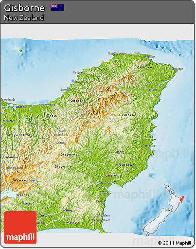 Physical 3D Map of Gisborne
