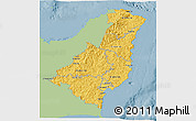 Savanna Style 3D Map of Gisborne, single color outside