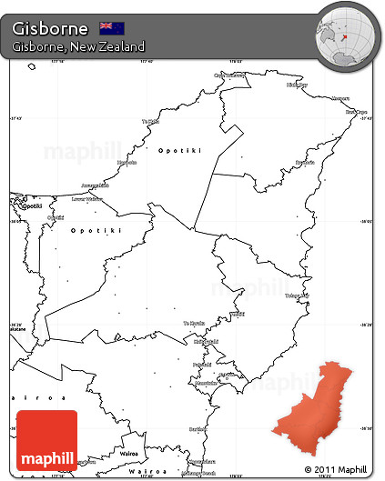 Blank Simple Map of Gisborne