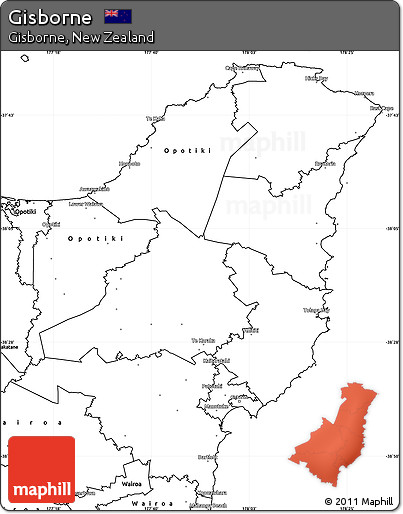 Blank Simple Map of Gisborne