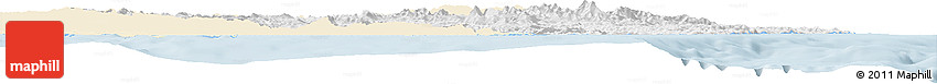 Classic Style Horizon Map of Gisborne, single color outside
